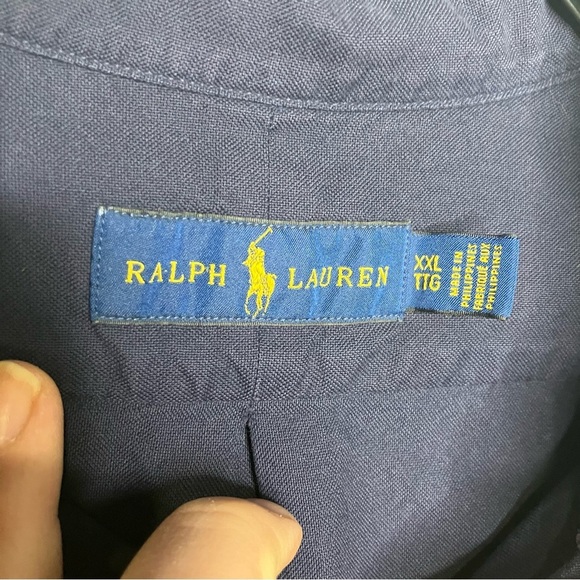 Ralph Lauren navy blue button down shirt size XXL - Picture 5 of 7